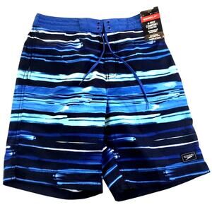 Speedo Boardshorts Swim Trunks Blue Stripe New Small NWT $62